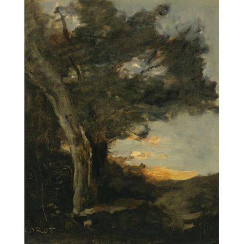Camille Corot, Bir Dişi Aslan İle Gün Batımı Camille Corot, Bir Dişi Aslan İle Gün Batımı