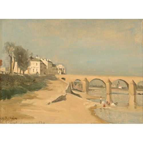Camille Corot, Bridge On The Saone River At Macon Camille Corot, Bridge On The Saone River At Macon