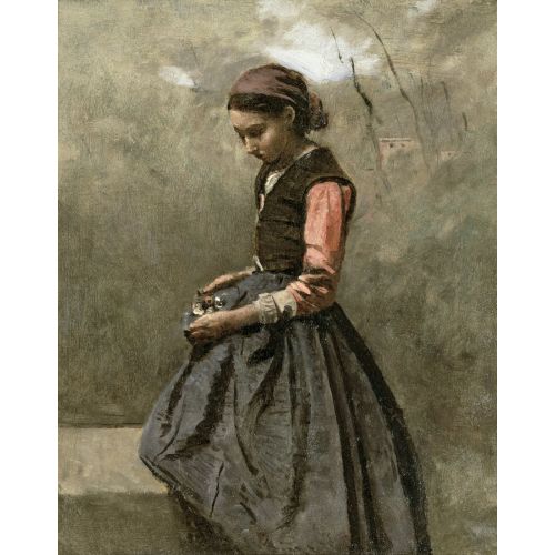 Camille Corot, Dalgın Bir Kız Camille Corot, Dalgın Bir Kız