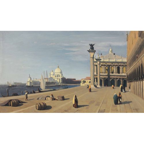 Camille Corot, Esclavons Rıhtımı Venedik Manzarası Camille Corot, Esclavons Rıhtımı Venedik Manzarası