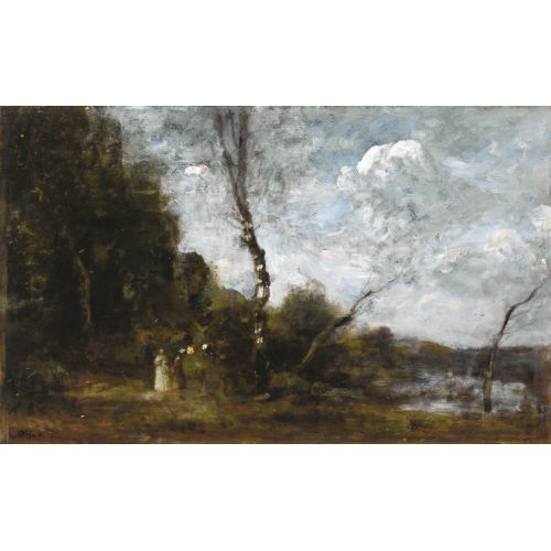 Camille Corot, Edge Of Wood With Three Peasants Camille Corot, Edge Of Wood With Three Peasants