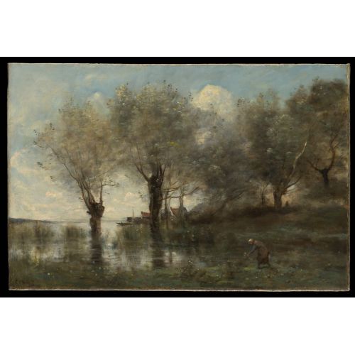 Camille Corot, A Pond In Picardy Camille Corot, A Pond In Picardy