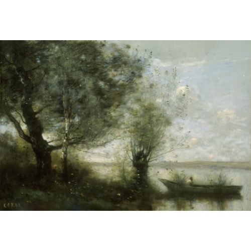 Camille Corot, Bir Tekne İle Manzara Camille Corot, Bir Tekne İle Manzara