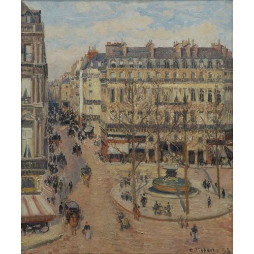 Camille Pissarro, La Rue Saint Honore Matin Effet De Soleil