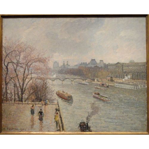 Camille Pissarro, Le Louvre Apres Midi Temps De Pluie Re Serie