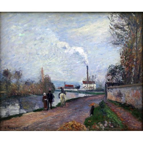 Camille Pissarro, Oise Near Pontoise In Grey Weather Camille Pissarro, Oise Near Pontoise In Grey Weather