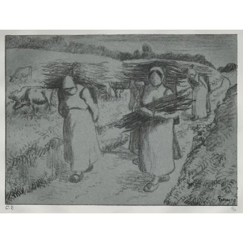 Camille Pissarro Çalı Çırpı Demeti Taşıyan Köylüler Empresyonizm Camille Pissarro Çalı Çırpı Demeti Taşıyan Köylüler Empresyonizm Sanat Akımları Camille Pissarro Köylüler Odun
