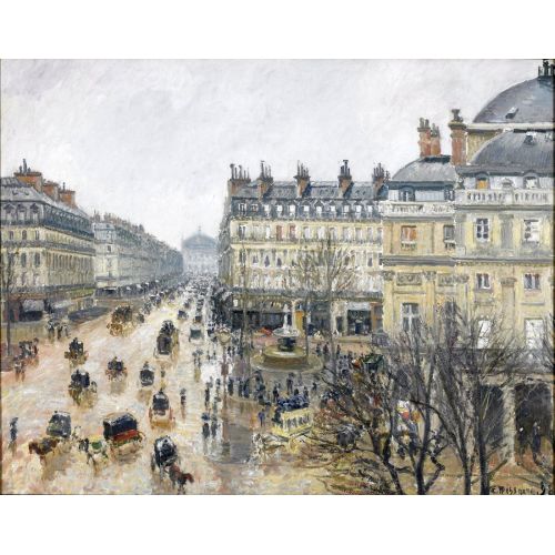 Camille Pissarro, Place Theater French Paris Rain