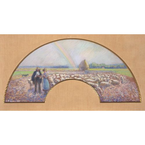 Camille Pissarro, Gökkuşağı İle Alanlardaki Çobanlar Camille Pissarro, Gökkuşağı İle Alanlardaki Çobanlar