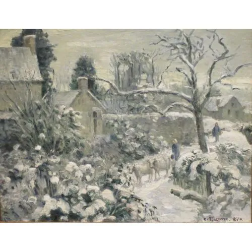 Camille Pissarro, Snowscape With Cows Montfoucault Impressionism Camille Pissarro Snowscape With Cows Montfoucault Impressionism Art Movements Camille Pissarro Snowscape with Cows Montfoucault