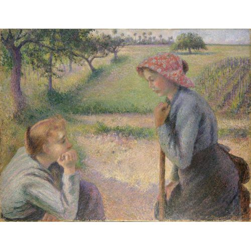 Camille Pissarro, İki Genç Köylü Kadın Camille Pissarro, İki Genç Köylü Kadın