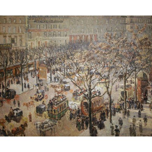 Camille Pissarro, Bulvar İtalyan Sabahı Güneş Işığı Camille Pissarro, Bulvar İtalyan Sabahı Güneş Işığı