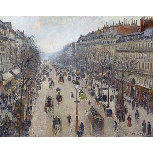 Camille Pissarro, Boulevard Montmartre Morning Cloudy Weather Camille Pissarro, Boulevard Montmartre Morning Cloudy Weather