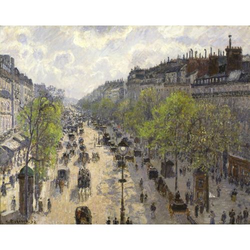 Camille Pissarro, Boulevard Montmartre Spring Morning Camille Pissarro, Boulevard Montmartre Spring Morning