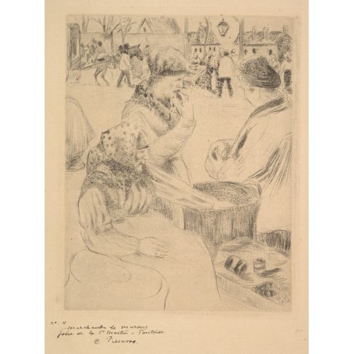 Camille Pissarro, Kestane Satıcısı Saint Martins Market Pontoise Camille Pissarro, Kestane Satıcısı Saint Martins Market Pontoise