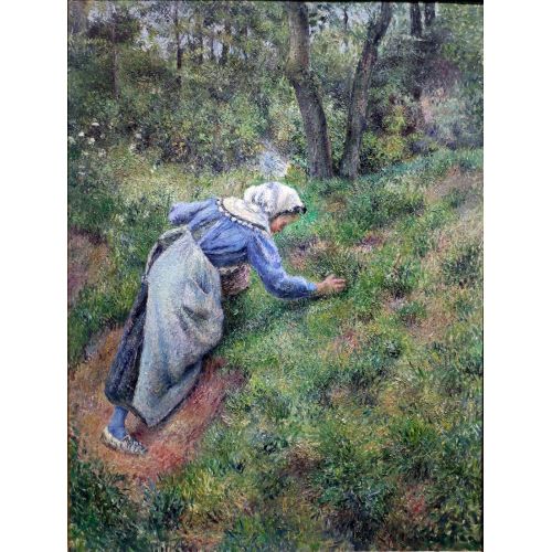 Camille Pissarro, Peasant Woman Picking Up The Grass Camille Pissarro, Peasant Woman Picking Up The Grass