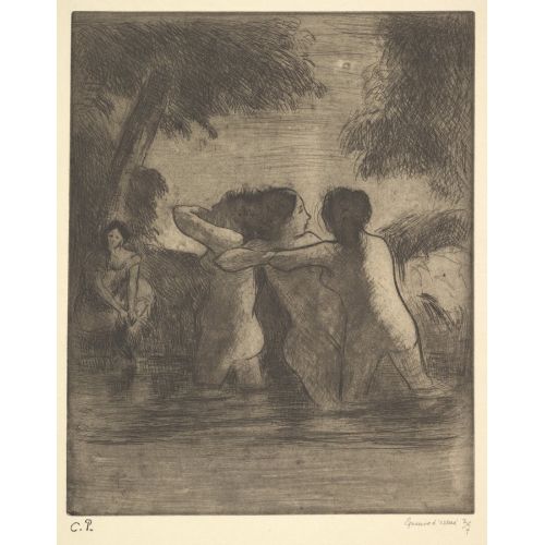 Camille Pissarro, Four Bathers Camille Pissarro, Four Bathers