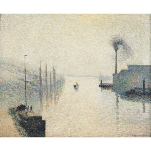 Camille Pissarro, French Ile Lacroix Rouen The Effect Of Fog Camille Pissarro, French Ile Lacroix Rouen The Effect Of Fog