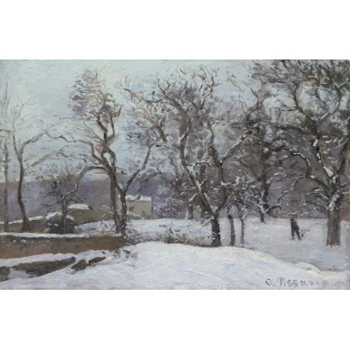 Camille Pissarro, Grounds Of The Chateau Du Pont Under Snow Louveciennes Camille Pissarro, Grounds Of The Chateau Du Pont Under Snow Louveciennes