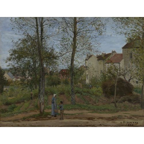 Camille Pissarro, Houses At Bougival Autumn Camille Pissarro, Houses At Bougival Autumn