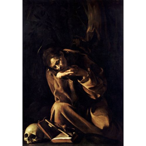 Caravaggio, Saint Francis In Meditation Portrait Caravaggio Saint Francis In Meditation Renaissance Paintings Art Movements Caravaggio Saint Francis In MeditationThe artwork