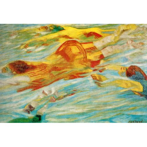 Carlo Carra, Yüzücüler Fütürizm Carlo Carra, Yüzücüler Fütürizm Sanat Akımları
