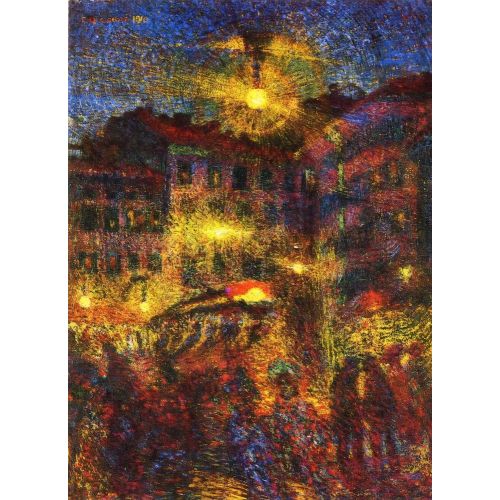 Carlo Carra, Night At Piazza Beccaria In Milan Futurism Carlo Carra, Night At Piazza Beccaria In Milan Futurism Art Movements