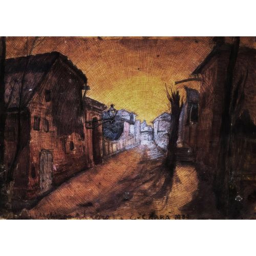 Carlo Carra, La strada di casa Futurism Carlo Carra, La strada di casa Futurism Art Movements