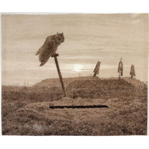 Caspar David Friedrich, Owl At The Grave
