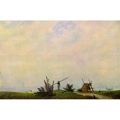 Caspar David Friedrich, Sea Beach With Fisherman