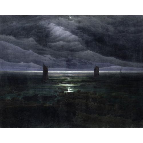 Caspar David Friedrich, Ay Işığında Deniz Kıyısı Caspar David Friedrich, Ay Işığında Deniz Kıyısı