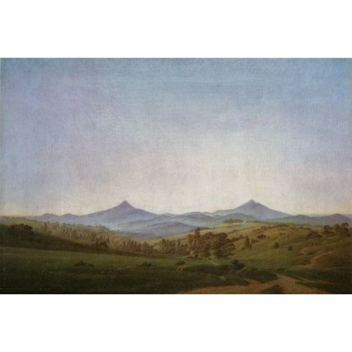 Caspar David Friedrich, Bohemian Landscape With Mount Milleschauer Caspar David Friedrich, Bohemian Landscape With Mount Milleschauer