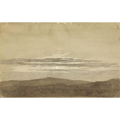Caspar David Friedrich, Ay Doğan Güneşli Dağ Manzarası Caspar David Friedrich, Ay Doğan Güneşli Dağ Manzarası