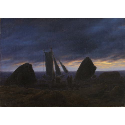 Caspar David Friedrich, Fishing Boat Between Two Rocks On The Beach Of The Baltic Sea
