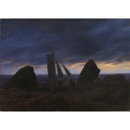 Caspar David Friedrich, Fishing Boat Between Two Rocks On The Beach Of ...