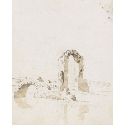 Caspar David Friedrich, Landscape With A Stone Bridge And A Ruined Archway