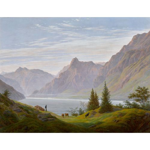 Caspar David Friedrich, Landscape With Mountain Lake, Morning