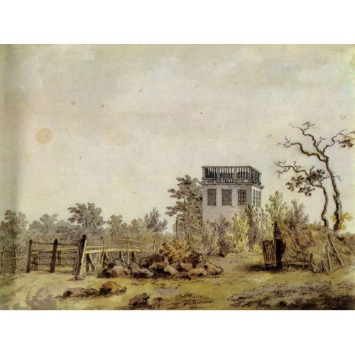 Caspar David Friedrich, Landscape With Pavilion, 1797