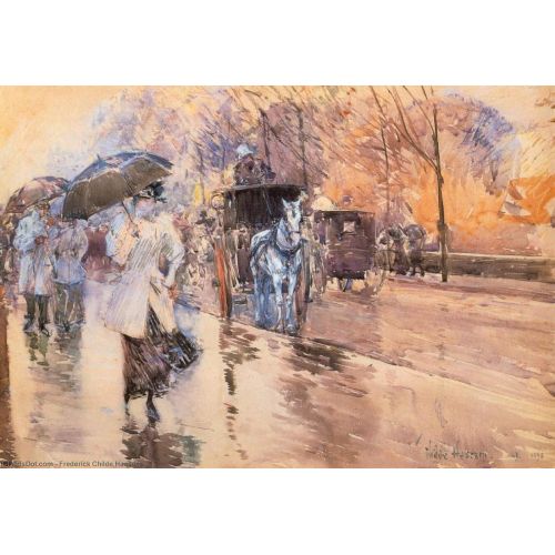 Childe Hassam, Beşinci Caddede Yağmurlu Bir Gün