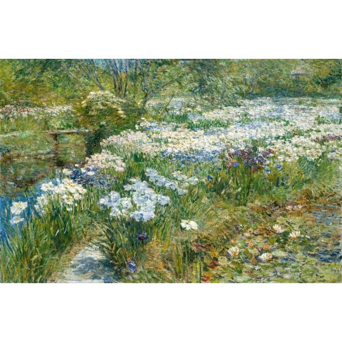 Childe Hassam, The Water Garden Impressionism Art Movements Childe Hassam, The Water GardenThe artwork titled The Water Garden