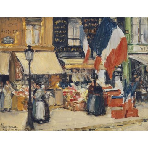 Childe Hassam, Bastille Günü Bulvarı Rochechouart Paris Childe Hassam, Bastille Günü Bulvarı Rochechouart Paris