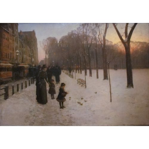 Childe Hassam, Boston Common Alacakaranlıkta Childe Hassam, Boston Common Alacakaranlıkta
