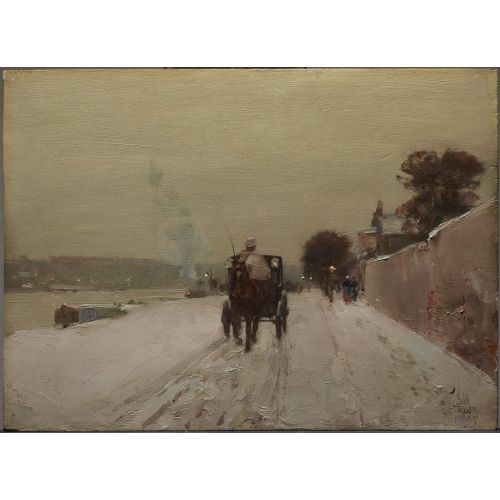 Childe Hassam, Along The Seine Winter Impressionism Childe Hassam, Along The Seine Winter Impressionism Art Movements Childe Hassam, Along the Seine WinterAlong the Seine Winter is