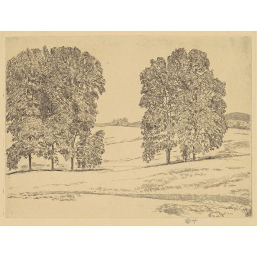 Childe Hassam, Çayır Da Hickories Childe Hassam, Çayır Da Hickories