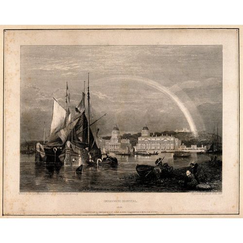Royal Naval Hospital Greenwich With A Rainbow Sea, Lake Royal Naval Hospital Greenwich With A Rainbow Realism Art Movements Royal Naval Hospital Greenwich with a RainbowThis artwork