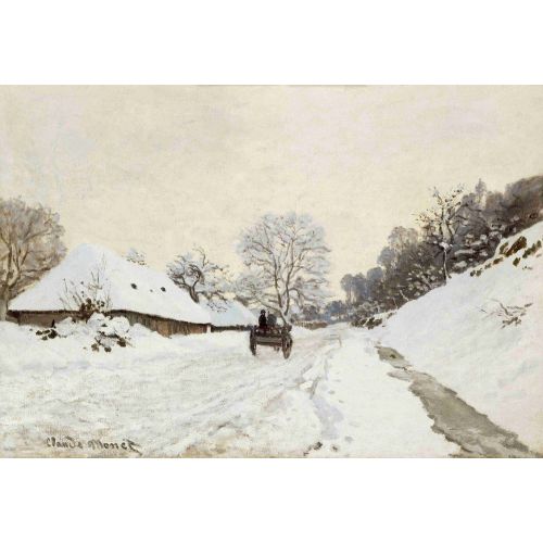Claude Monet, A Cart On The Snowy Road At Honfleur Claude Monet, A Cart On The Snowy Road At Honfleur
