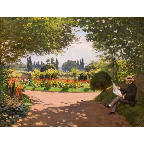 Claude Monet, Adolphe Reading In The Garden Claude Monet, Adolphe Reading In The Garden