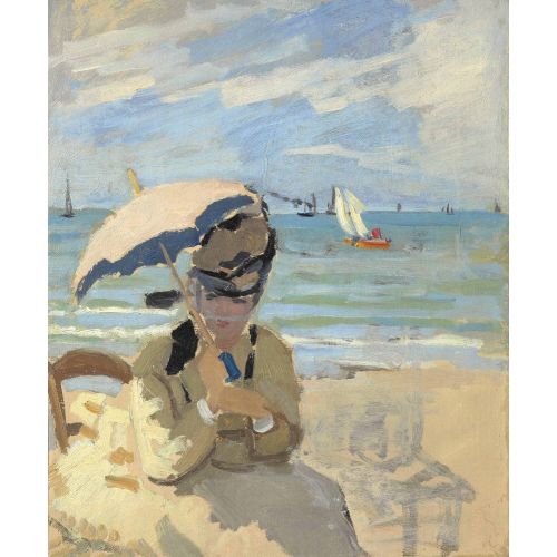 Claude Monet, Camille Assise Sur La Plage A Trouville Claude Monet, Camille Assise Sur La Plage A Trouville