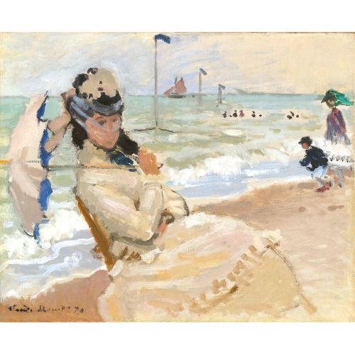 Claude Monet, Camille On The Beach In Trouville Claude Monet, Camille On The Beach In Trouville