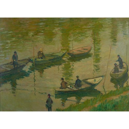 Claude Monet, Clauanglers On The Seine At Poissy Claude Monet, Clauanglers On The Seine At Poissy